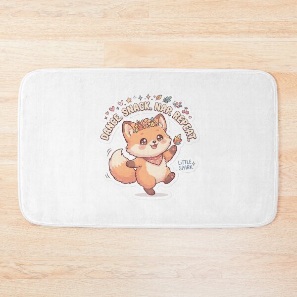 Item preview, Cute Kawaii Dance Snack Nap Repeat Fox Sticker | Anime Style Little Spark Chibi Fox Art | Cute Routine Sticker designed and sold by Chipkooo.