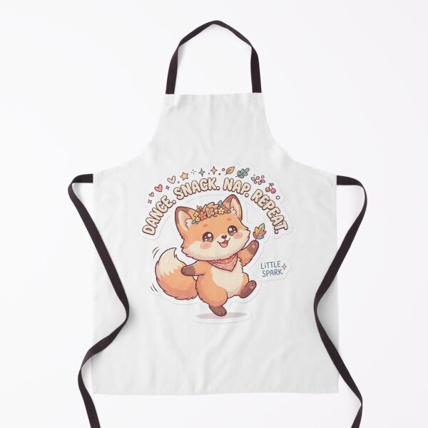 Item preview, Cute Kawaii Dance Snack Nap Repeat Fox Sticker | Anime Style Little Spark Chibi Fox Art | Cute Routine Sticker designed and sold by Chipkooo.
