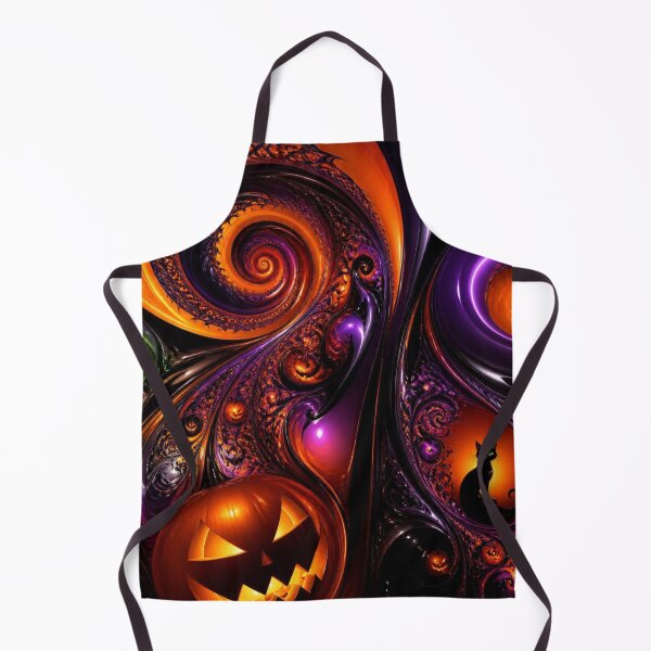 Item preview, Spooky Halloween Pumpkin Black Cat Fractal Swirl designed and sold by Harmonic_Layers.