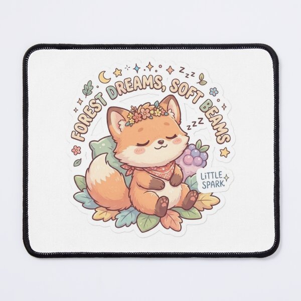 Item preview, Cute Kawaii Forest Dreams Soft Beams Fox Sticker | Anime Style Little Spark Sleeping Chibi Fox Art | Sleeping Sticker designed and sold by Chipkooo.