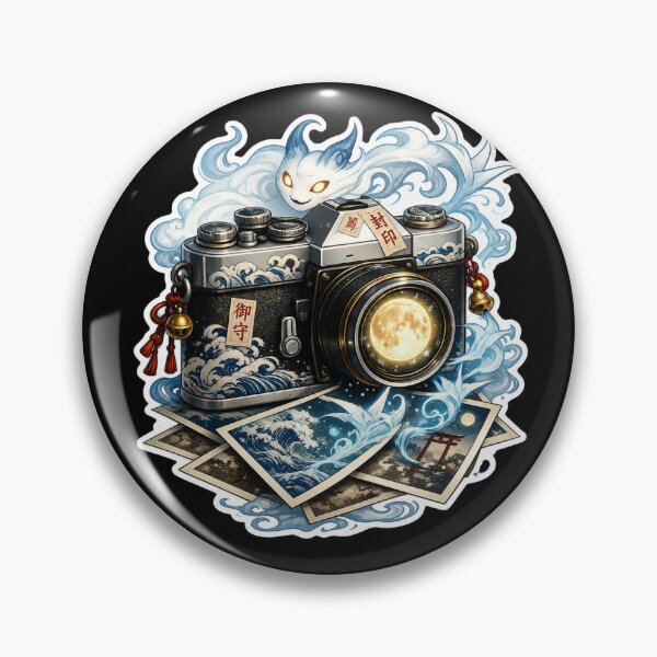 Item preview, Japanese Yokai Camera | Kitsune Spirit Photography | Moonlit Japanese Waves | Mystical Japan Fantasy designed and sold by MrDev.
