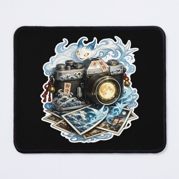 Item preview, Japanese Yokai Camera | Kitsune Spirit Photography | Moonlit Japanese Waves | Mystical Japan Fantasy designed and sold by MrDev.