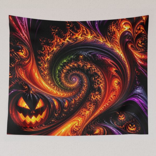 Item preview, Fiery Jack O Lantern Halloween Fractal designed and sold by Harmonic_Layers.