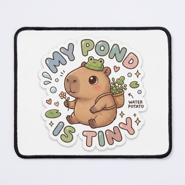 Item preview, Cute Kawaii My Pond Is Tiny Capybara Sticker | Anime Style Water Potato Chibi Rodent Art | Cute Animal Quote Sticker designed and sold by Chipkooo.