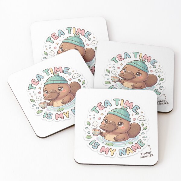 Item preview, Cute Kawaii Tea Time Is My Name Platypus Sticker | Anime Style Teapot Monster Chibi Art | Cozy Cafe Sticker designed and sold by Chipkooo.
