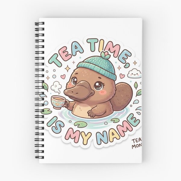 Item preview, Cute Kawaii Tea Time Is My Name Platypus Sticker | Anime Style Teapot Monster Chibi Art | Cozy Cafe Sticker designed and sold by Chipkooo.