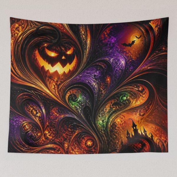 Item preview, Spooky Haunted Castle Halloween Pumpkin designed and sold by Harmonic_Layers.
