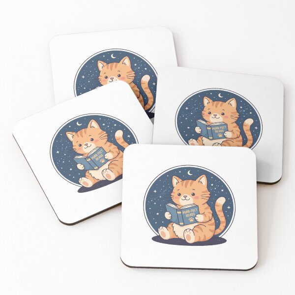 Item preview, cartoon cat reading against stary sky - T-shirt friendly designed and sold by ImagenImages.