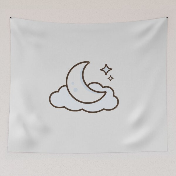 Item preview, Cozy Nursery Night Sky Moon Illustration designed and sold by bosamji.