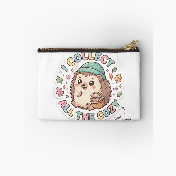 Item preview, Cute Kawaii I Collect All The Cozy Hedgehog Sticker | Anime Style Leaf Snuggle-Wriggle Chibi Art | Autumn Sticker designed and sold by Chipkooo.