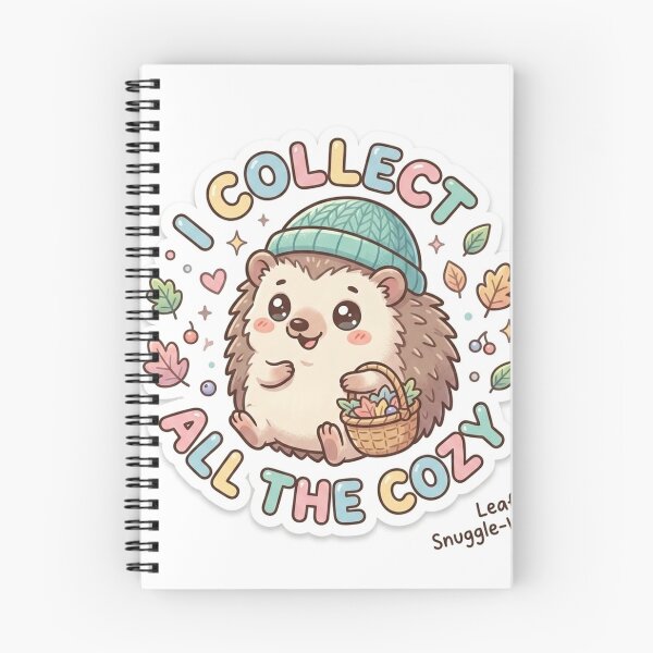 Item preview, Cute Kawaii I Collect All The Cozy Hedgehog Sticker | Anime Style Leaf Snuggle-Wriggle Chibi Art | Autumn Sticker designed and sold by Chipkooo.