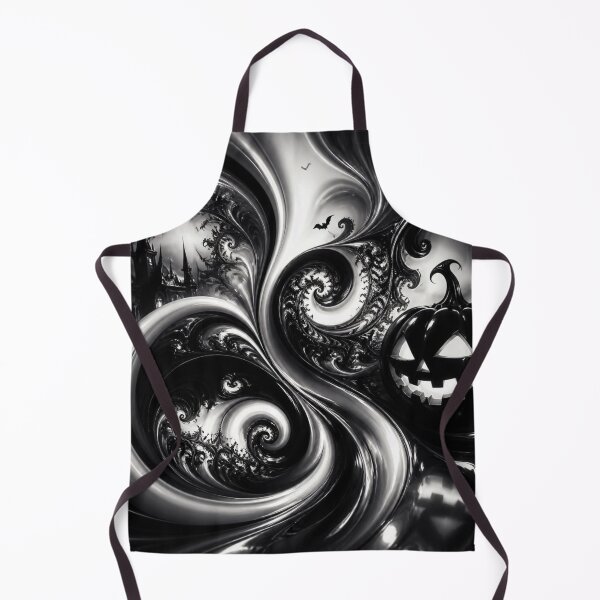 Item preview, Monochrome Halloween Pumpkin Haunted Castle Swirl designed and sold by Harmonic_Layers.