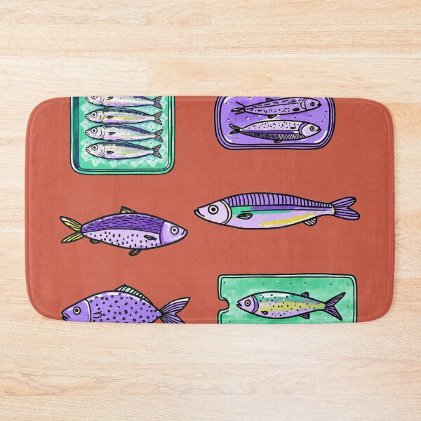 Item preview, Retro Kitchen Tinned Sardine Fish Illustration designed and sold by bosamji.