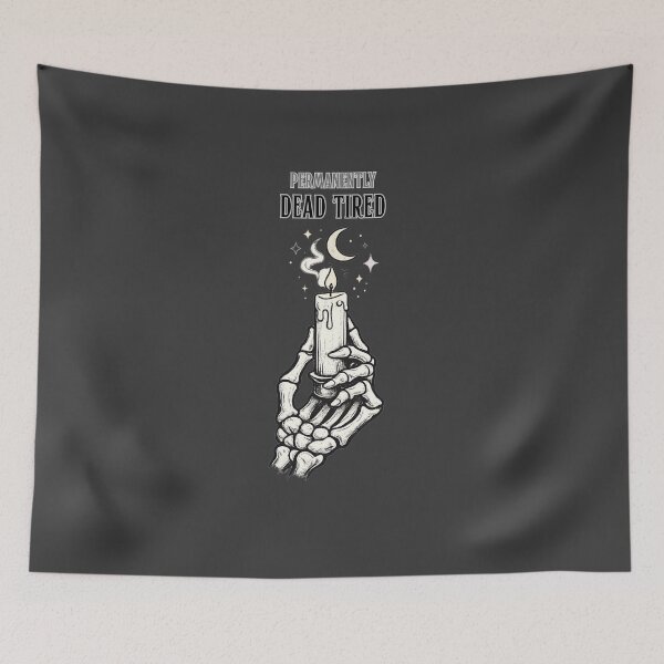Item preview, Permanently Dead Tired Skeleton Candle Funny Gothic designed and sold by NESTORY-Studio.