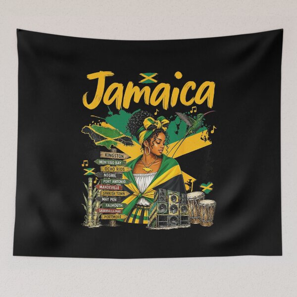 Item preview, Jamaica Jamaican Flag Heritage Reggae Culture Pride T-Shirt designed and sold by Turtlazcyx.