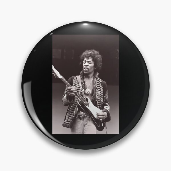 Item preview, Jimi Hendrix Black And White Guitar Performance Poster designed and sold by PercivalHills.