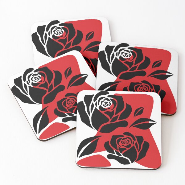 Item preview, Bold Black and Red Roses Abstract Floral Art designed and sold by Somdul.