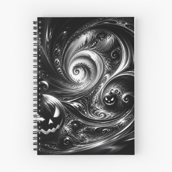 Item preview, Monochrome Jack O Lantern Fractal Vortex Art designed and sold by Harmonic_Layers.