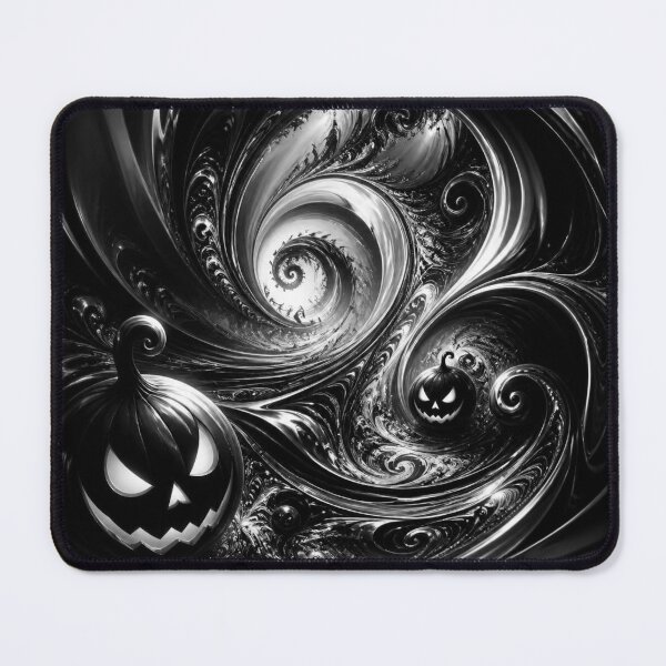 Item preview, Monochrome Jack O Lantern Fractal Vortex Art designed and sold by Harmonic_Layers.