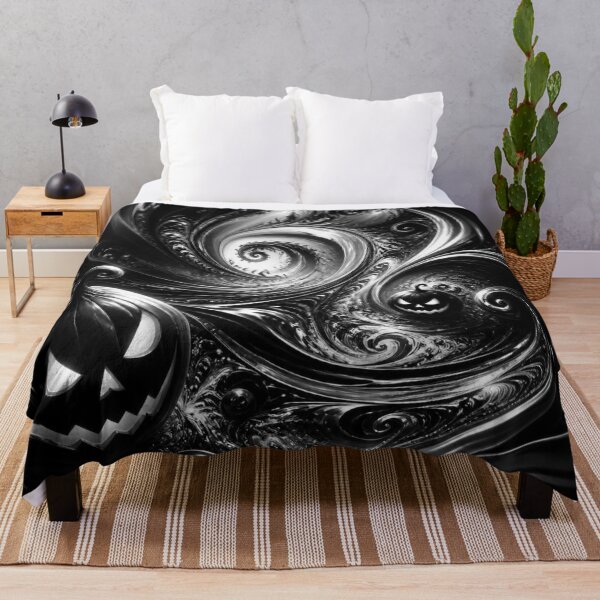 Item preview, Monochrome Jack O Lantern Fractal Vortex Art designed and sold by Harmonic_Layers.