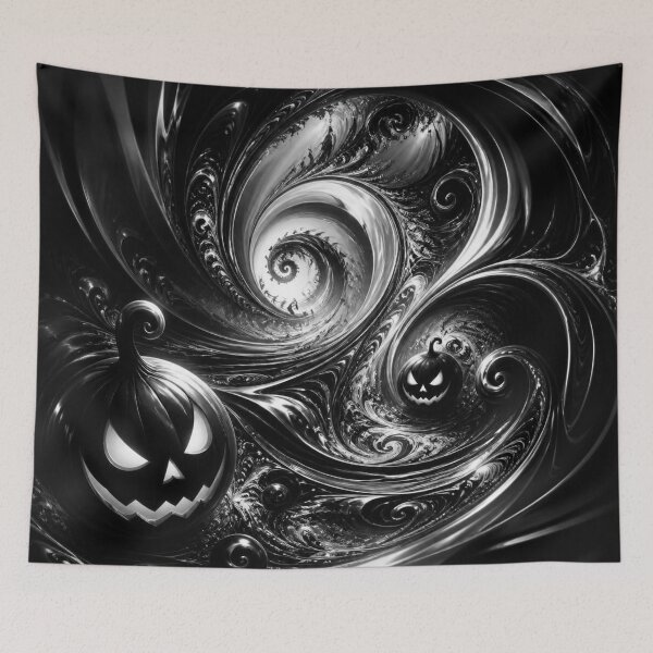 Item preview, Monochrome Jack O Lantern Fractal Vortex Art designed and sold by Harmonic_Layers.