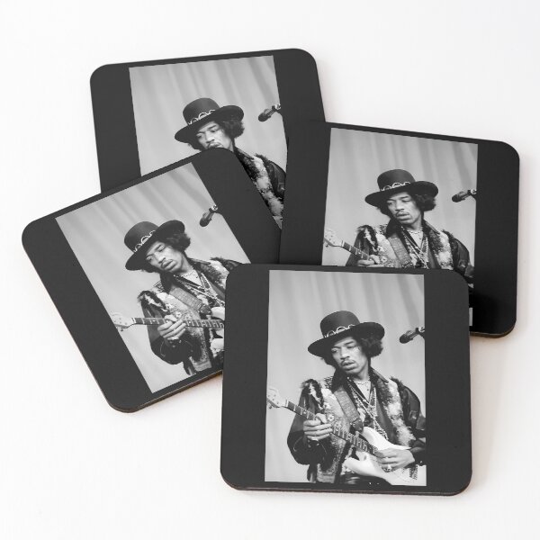 Artikelvorschau, Jimi Hendrix Fedora-Hut, schwarz-weiß entworfen und verkauft von NorwMiller.