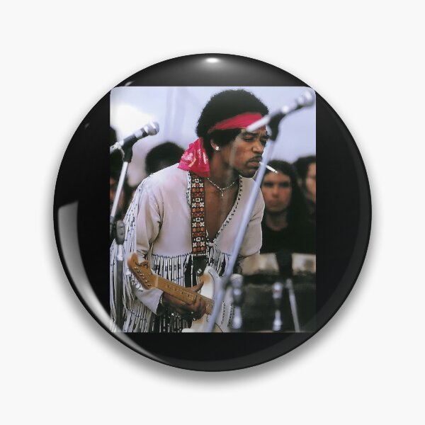 Item preview, Jimi Hendrix White Fringe Jacket Red Bandana Portrait Poster designed and sold by PercivalHills.