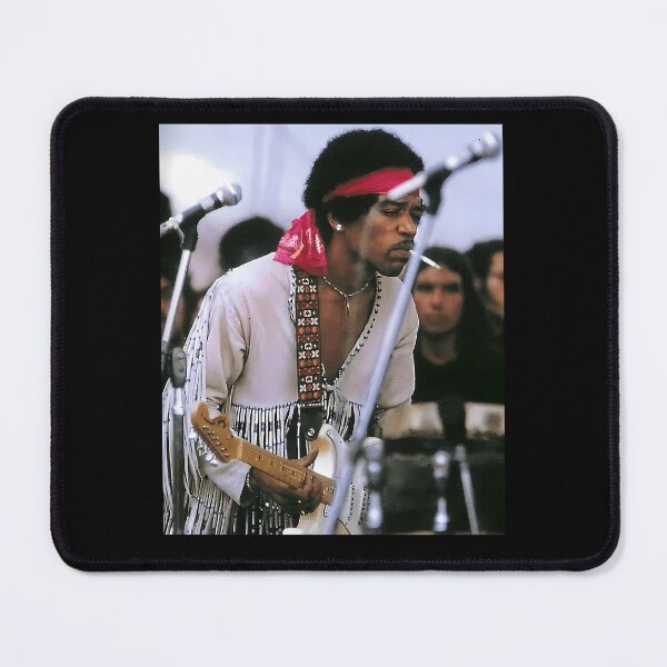 Item preview, Jimi Hendrix White Fringe Jacket Red Bandana Portrait Poster designed and sold by PercivalHills.