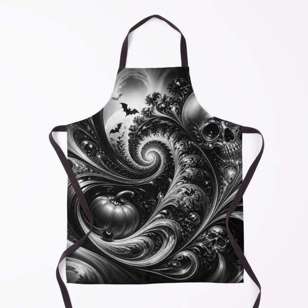Item preview, Monochrome Metallic Skull Pumpkin Halloween Fractal designed and sold by Harmonic_Layers.