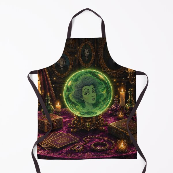 Item preview, Emerald Crystal Ball Fortune Teller – Vintage Gothic Candlelit Mystic Parlor designed and sold by CaseyMichelleArt.