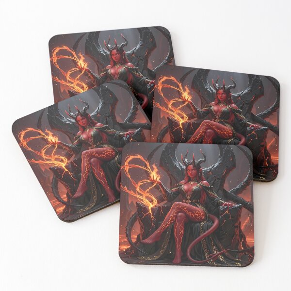 Item preview, Fiery Demon Queen Succubus Dark Fantasy designed and sold by GalleryBrisArt.