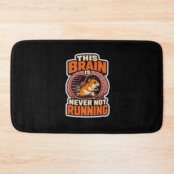 Item preview, This Brain Is Never Not Running Hamster Wheel Overthinking Humor designed and sold by ColeLaniTrading.