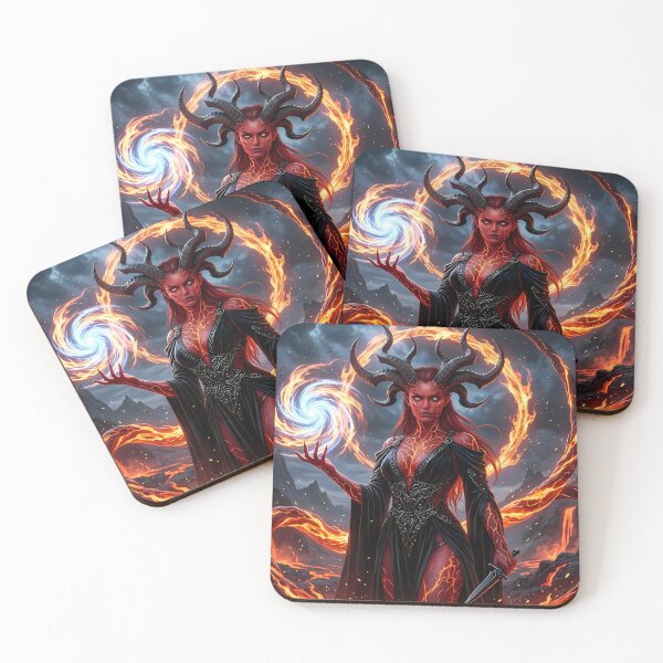 Item preview, Fiery Demon Queen Succubus Dark Fantasy designed and sold by GalleryBrisArt.