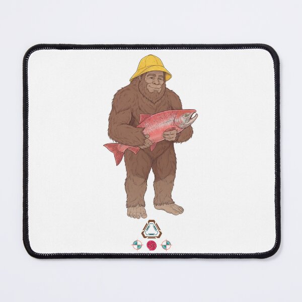 Item preview, Funny Bigfoot Fisherman Holding a Big Salmon designed and sold by Whimsy Trail Co.