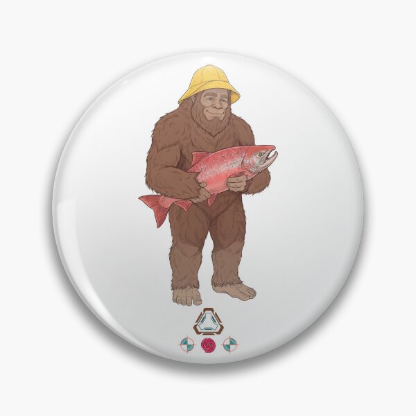 Item preview, Funny Bigfoot Fisherman Holding a Big Salmon designed and sold by Whimsy Trail Co.
