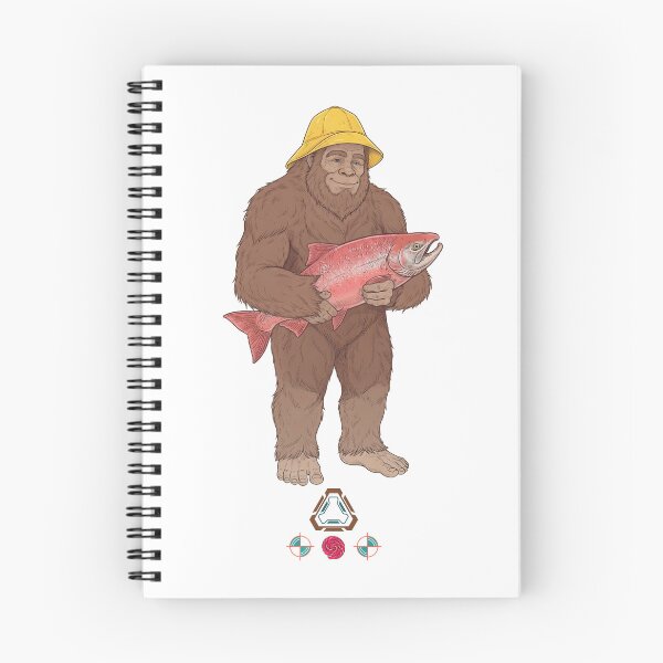 Item preview, Funny Bigfoot Fisherman Holding a Big Salmon designed and sold by Whimsy Trail Co.