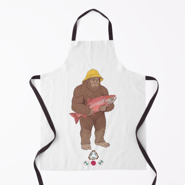 Item preview, Funny Bigfoot Fisherman Holding a Big Salmon designed and sold by Whimsy Trail Co.