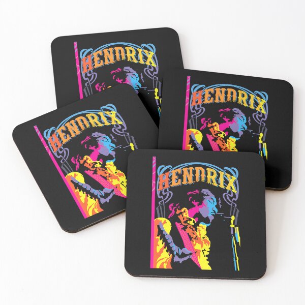 Item preview, Jimi Hendrix Neon Psychedelic Profile Guitar Poster designed and sold by PansySenger.