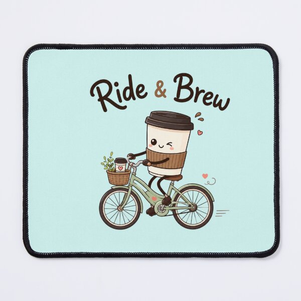 Item preview, Ride & Brew Cute Coffee Bicycle Kawaii Illustration | Coffee Lover Cycling Sticker | Cozy Cafe Aesthetic Gift designed and sold by Sanika arts .