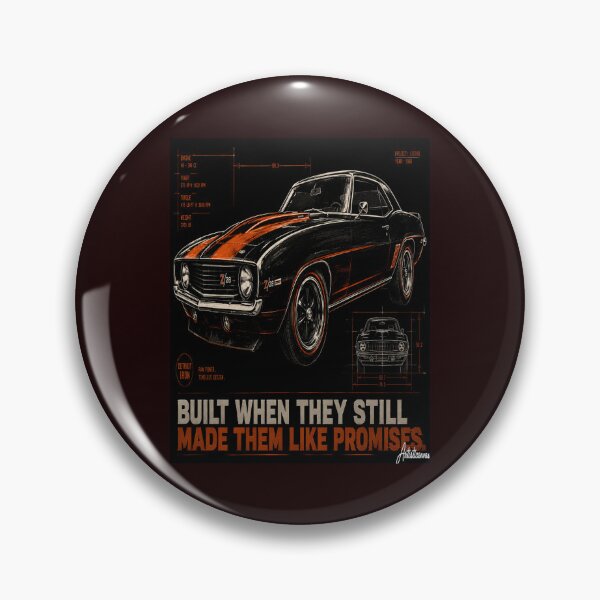 Item preview, 60s American Muscle Car Blueprint Dark Industrial Art Print designed and sold by Artisticanvas.