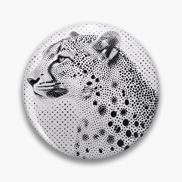 Item preview, Black and White Halftone Leopard Portrait designed and sold by HoloHugDesigns.