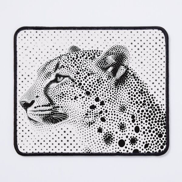 Item preview, Black and White Halftone Leopard Portrait designed and sold by HoloHugDesigns.
