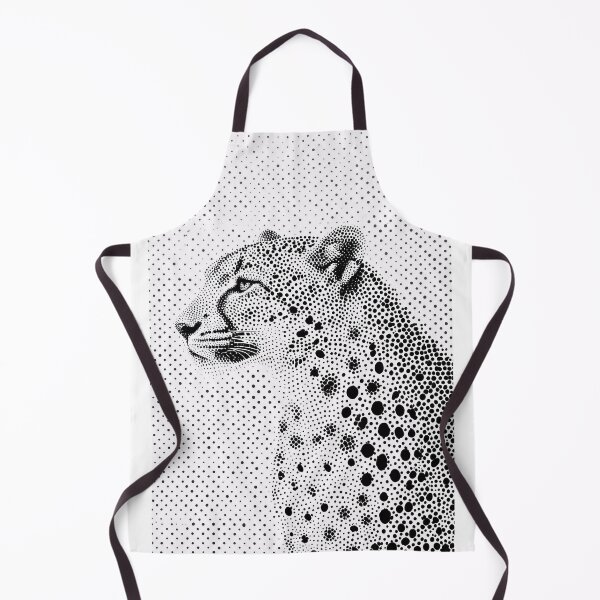 Item preview, Black and White Halftone Leopard Portrait designed and sold by HoloHugDesigns.
