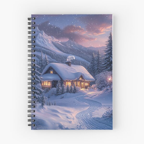 Item preview, Winter Wonderland, Cozy Cabin, Snowy Mountain Landscape designed and sold by Myra365Art.