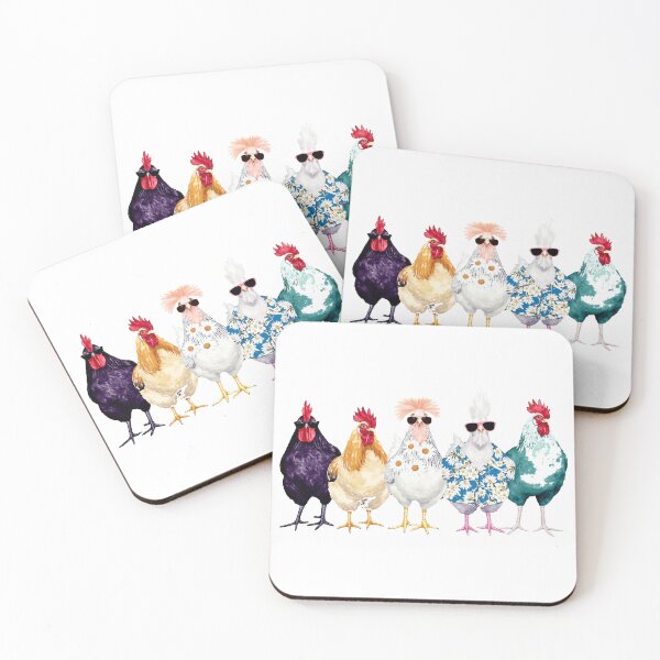 Item preview, Cool Chickens With Sunglasses Watercolor designed and sold by lht6474.