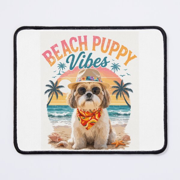 Item preview, Beach Puppy Vibes – Cute Shih Tzu Summer Dog Lover Vintage Sunset Design designed and sold by PawsAndPallette .