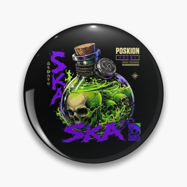 Item preview, Toxic Green Skull Potion Flask Edgy Japanese Streetwear designed and sold by Vermanartist.