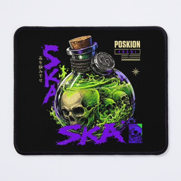 Item preview, Toxic Green Skull Potion Flask Edgy Japanese Streetwear designed and sold by Vermanartist.