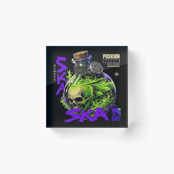 Item preview, Toxic Green Skull Potion Flask Edgy Japanese Streetwear designed and sold by Vermanartist.