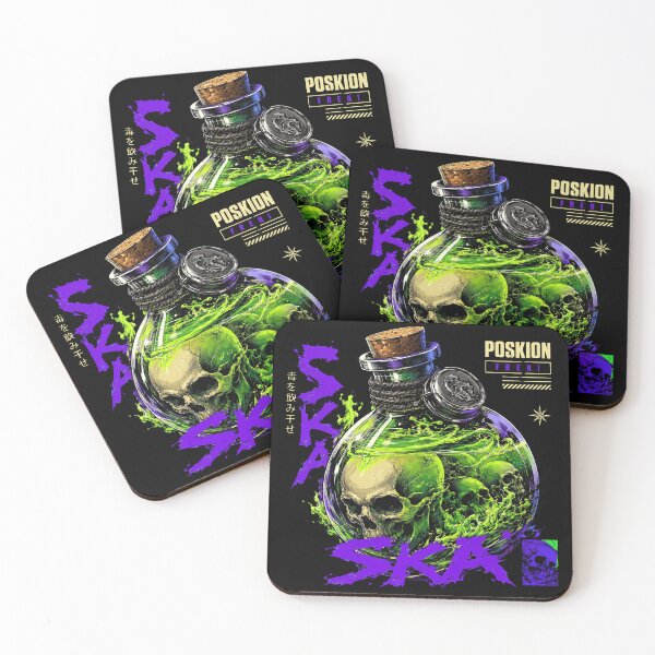 Item preview, Toxic Green Skull Potion Flask Edgy Japanese Streetwear designed and sold by Vermanartist.